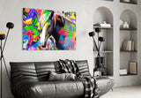 Colored Horse Glass Wall Art