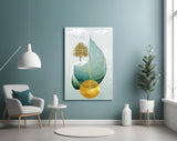 Tree on a Leaf Glass Wall Art