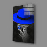 Blue Hat Glass Wall Art