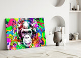 Monkey Face Glass Wall Art