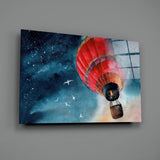 Baloon to the Moon Glass Wall Art