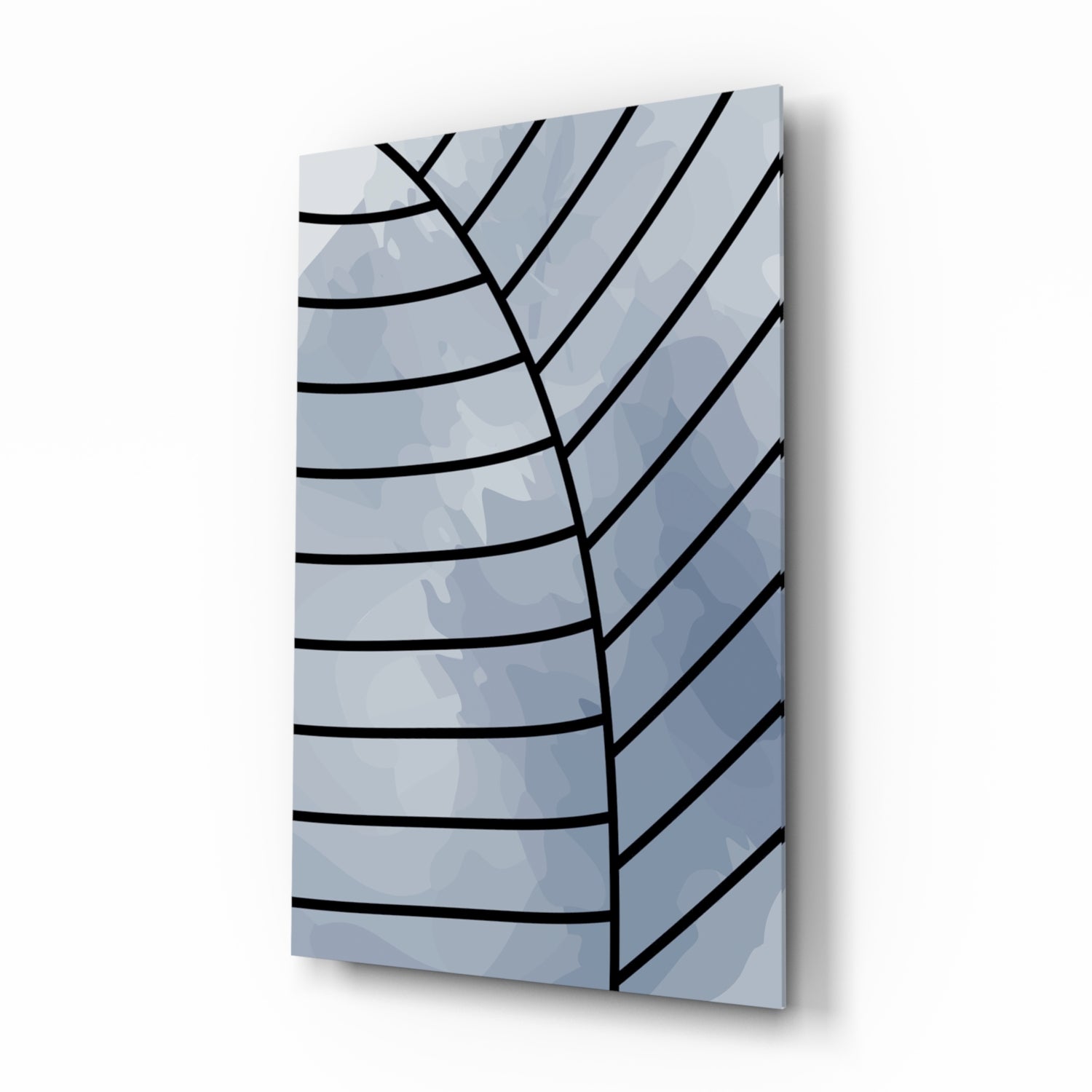 Lines of Leaf Glass Wall Art