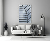 Lines of Leaf Glass Wall Art