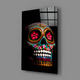 Sugar Skull Glass Wall Art