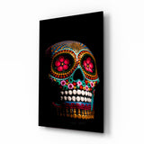 Sugar Skull Glass Wall Art