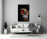 Sugar Skull Glass Wall Art