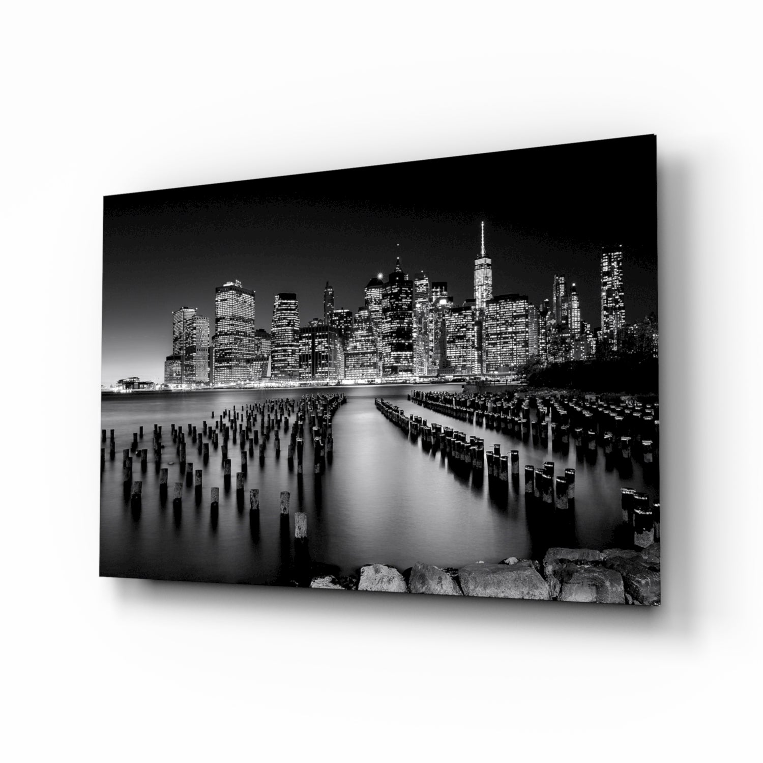 City Night Glass Wall Art