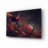 Darth Vader vs Ahsoka Tano Glass Wall Art