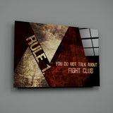 Fight Club: Rule 1 Glass Wall Art