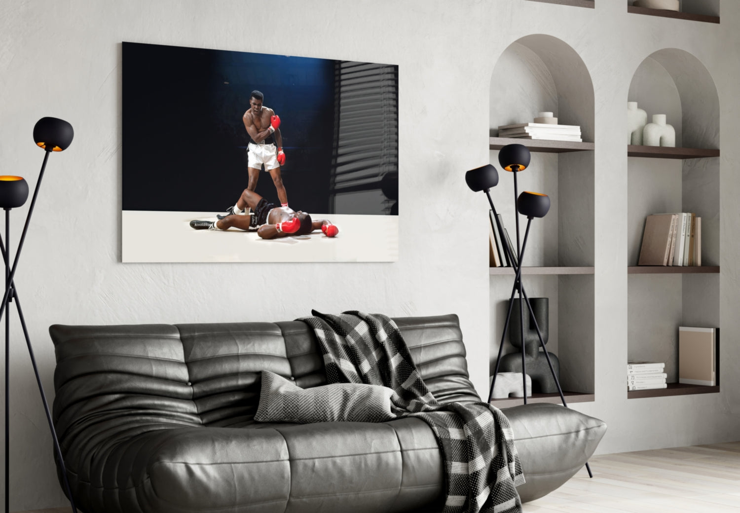 Muhammad Ali Professional Boxer Canvas Glass Wall Art, The People's Champion Wall Art, Tempered Glass, fashion Modern Wall Decoration