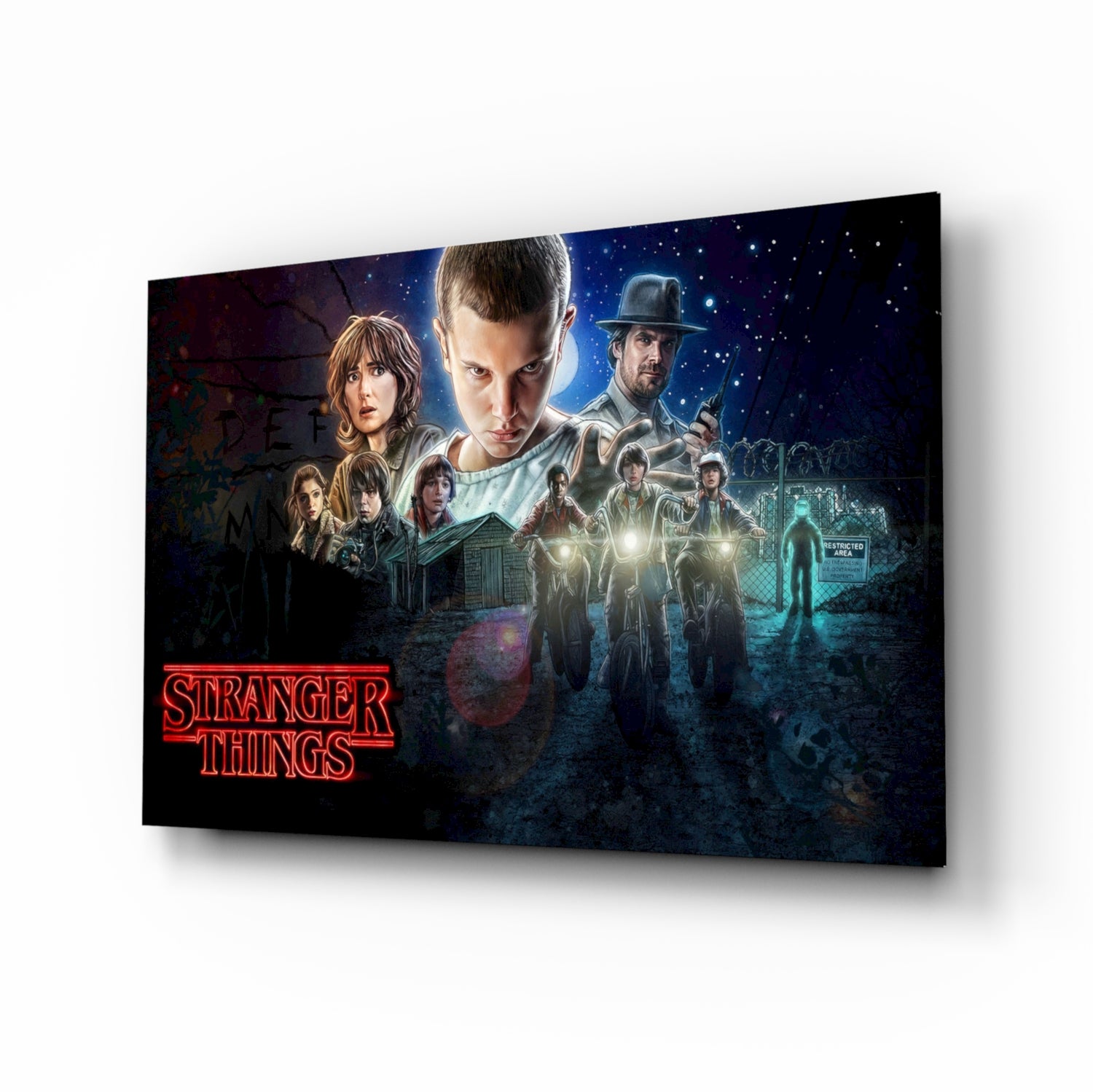 Stranger Things Poster Glass Wall Art