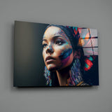 Girl with a Tattoo Glass Wall Art || Designer's Collection