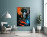 Bloody Superman Glass Wall Art || Designer's Collection