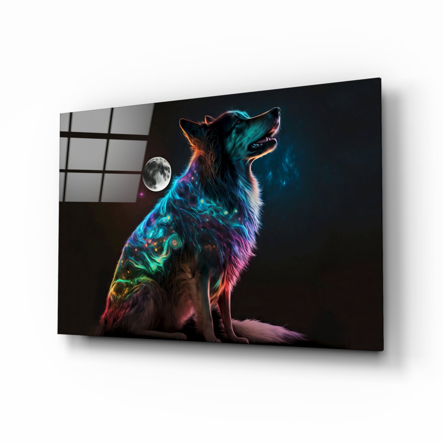 Space Dog Glass Wall Art || Designer's Collection