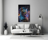 Moon Cat Glass Wall Art || Designer's Collection