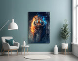 Flaming Nobility Glass Wall Art || Designer's Collection