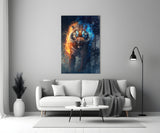 Flaming Nobility Glass Wall Art || Designer's Collection