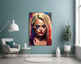 Harley Quinn Glass Wall Art || Designer's Collection