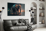 Glory of an Elephant Glass Wall Art || Designer's Collection