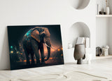 Glory of an Elephant Glass Wall Art || Designer's Collection