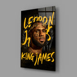 Lebron James, King Glass Wall Art || Designers Collection