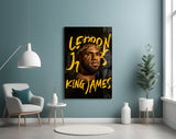 Lebron James, King Glass Wall Art || Designers Collection