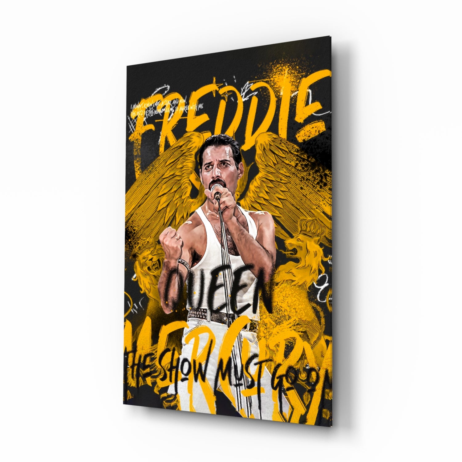 Freddie Mercury, The Queen Glass Wall Art || Designers Collection