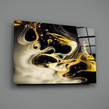 Golden Splash Glass Wall Art || Designers Collection