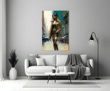 Pose Womenly Glass Wall Art || Designers Collection