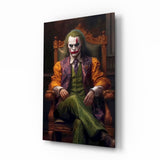 Joker in the Throne Glass Wall Art || Designer's Collection