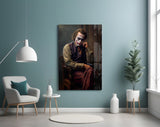 Joker the Thinker Glass Wall Art || Designer's Collection