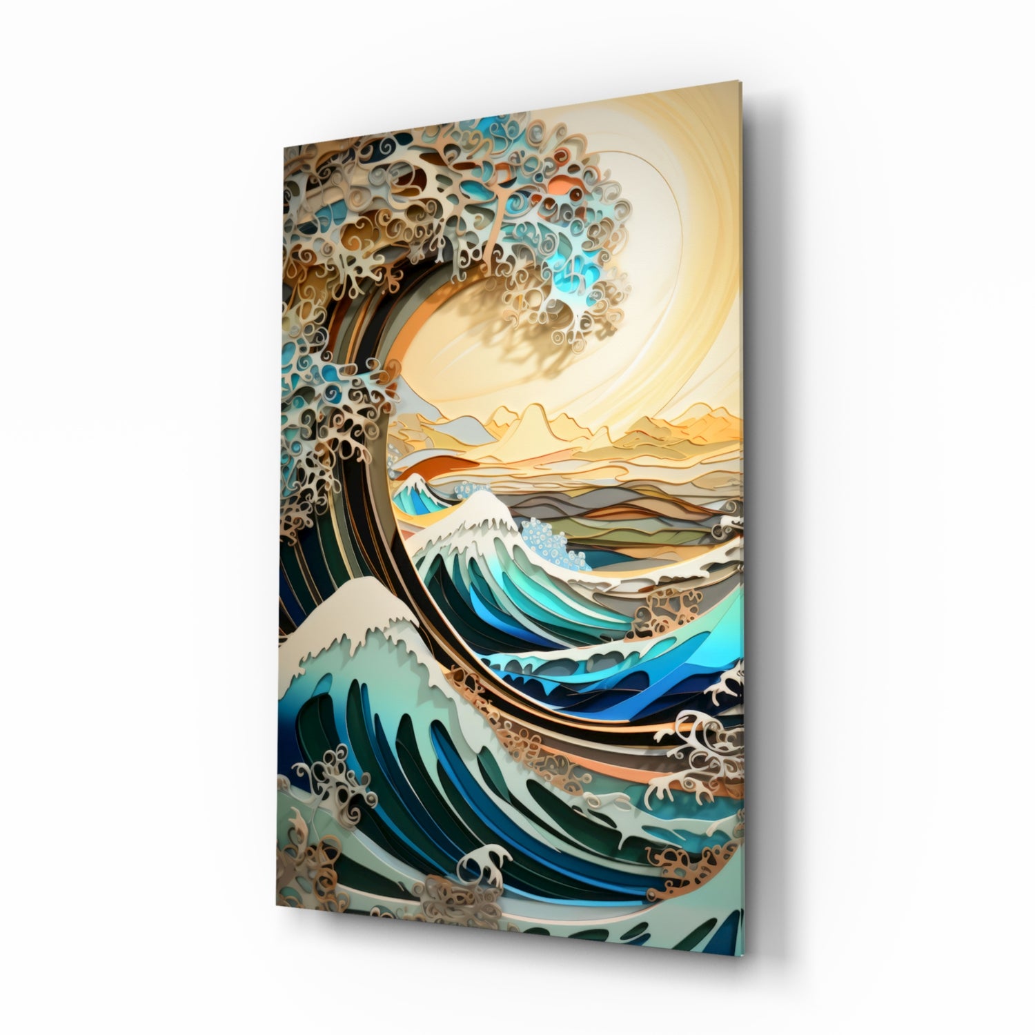 Waves, Trees or Mountains Glass Wall Art || Designer's Collection