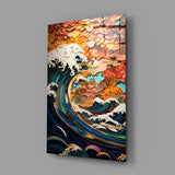 Waves, Trees or Mountains Glass Wall Art || Designer's Collection