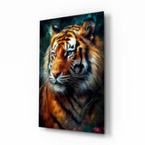 Tiger Glass Wall Art || Designer's Collection