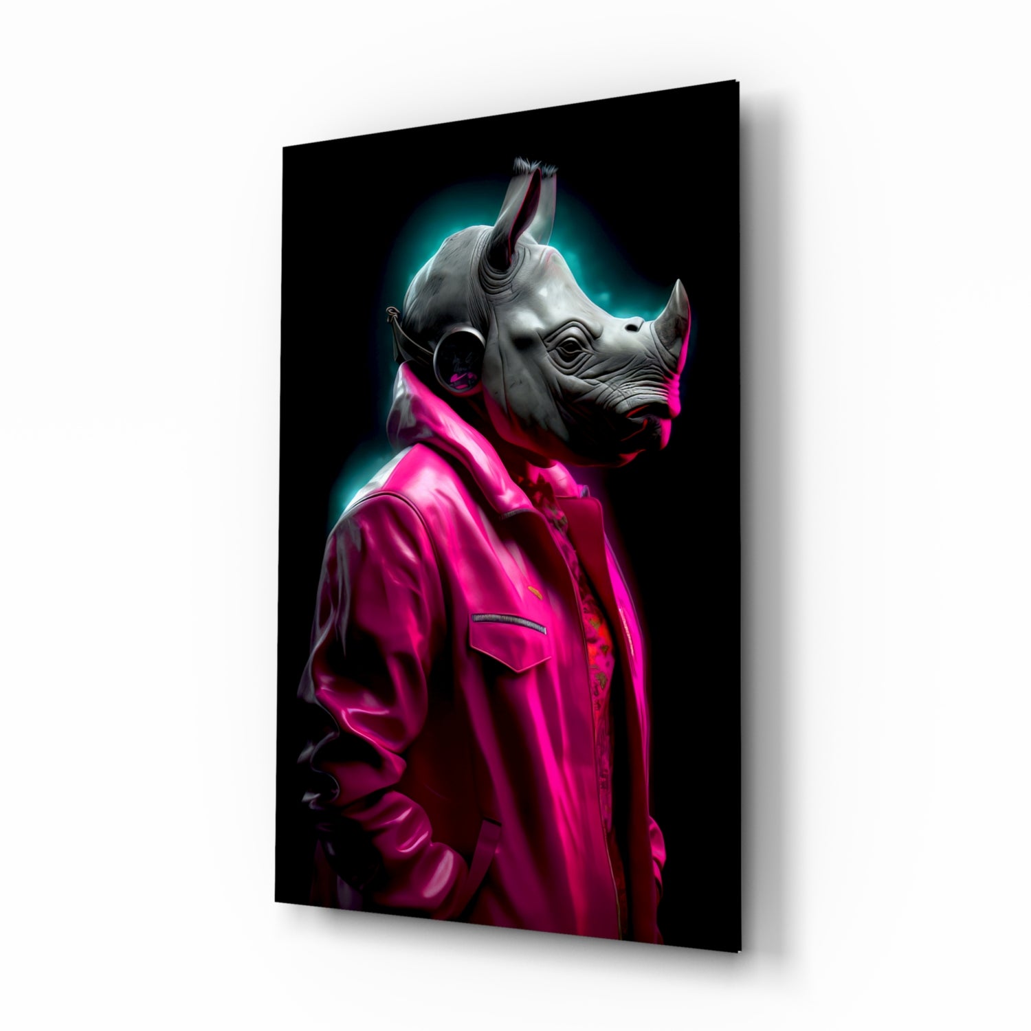 Rhino in Style Glass Wall Art || Designer's Collection