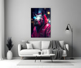 Rhino in Night Glass Wall Art || Designer's Collection