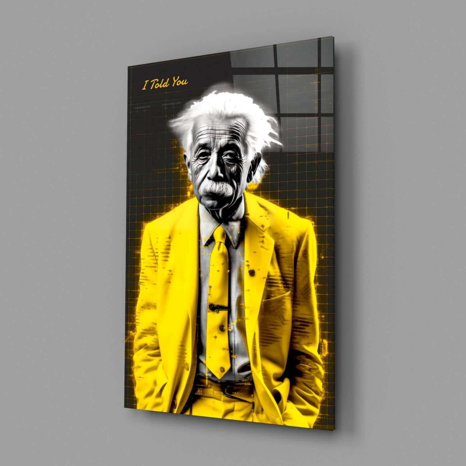 Banksy Style on Glass Wall Art | Tempered Glass Wall Art | Glass Printing Wall Art | Colorful Einstein Graffiti Art | Face Art orders Illustration