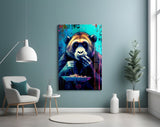 Hungry Monkey Glass Wall Art || Designer Collection