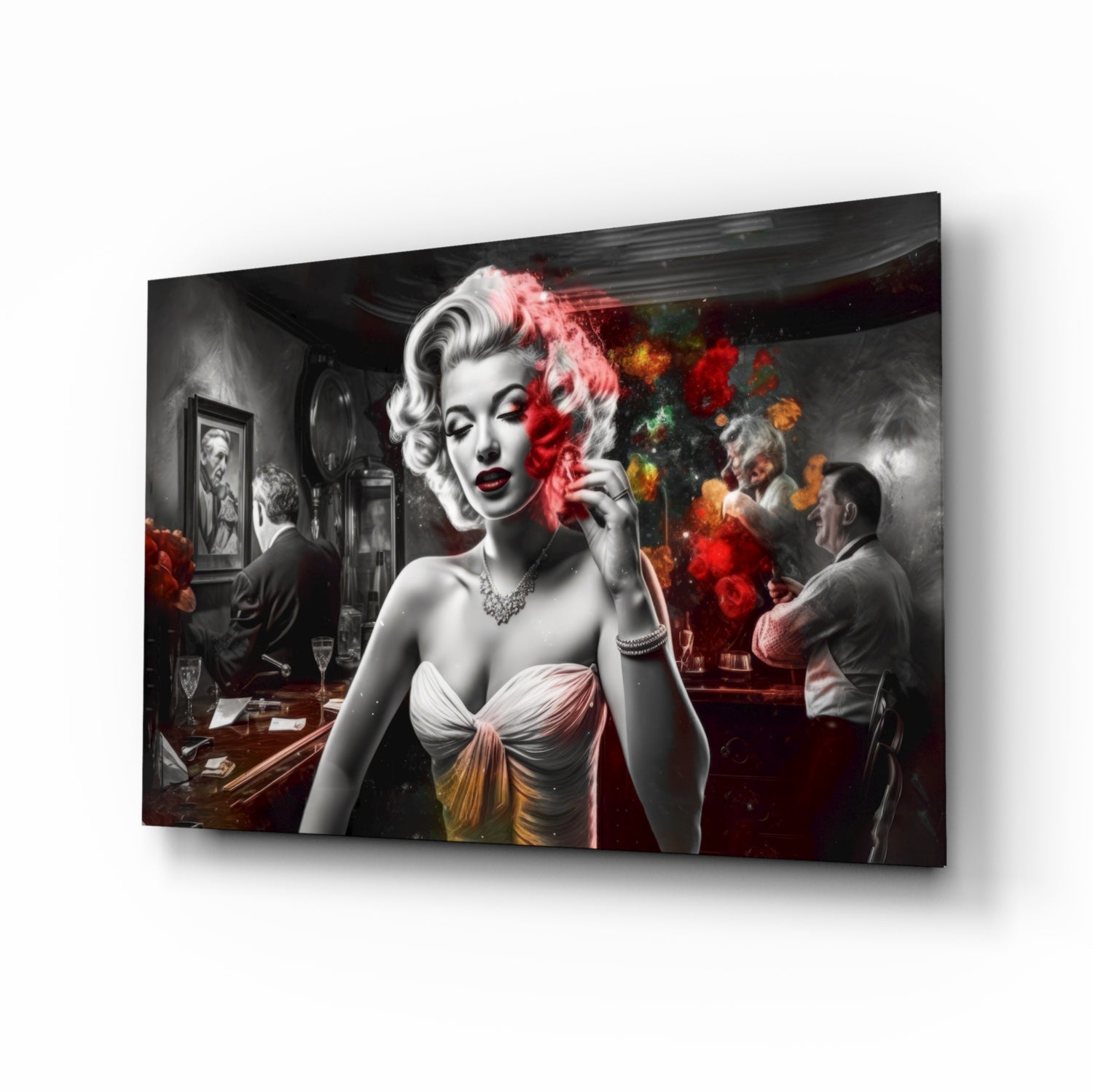 Marilyn in the Bar Glass Wall Art || Designer Collection