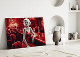 Marilyn in the Bar Glass Wall Art || Designer Collection