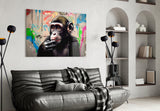 Thinking Monkey Glass Wall Art || Designer Collection