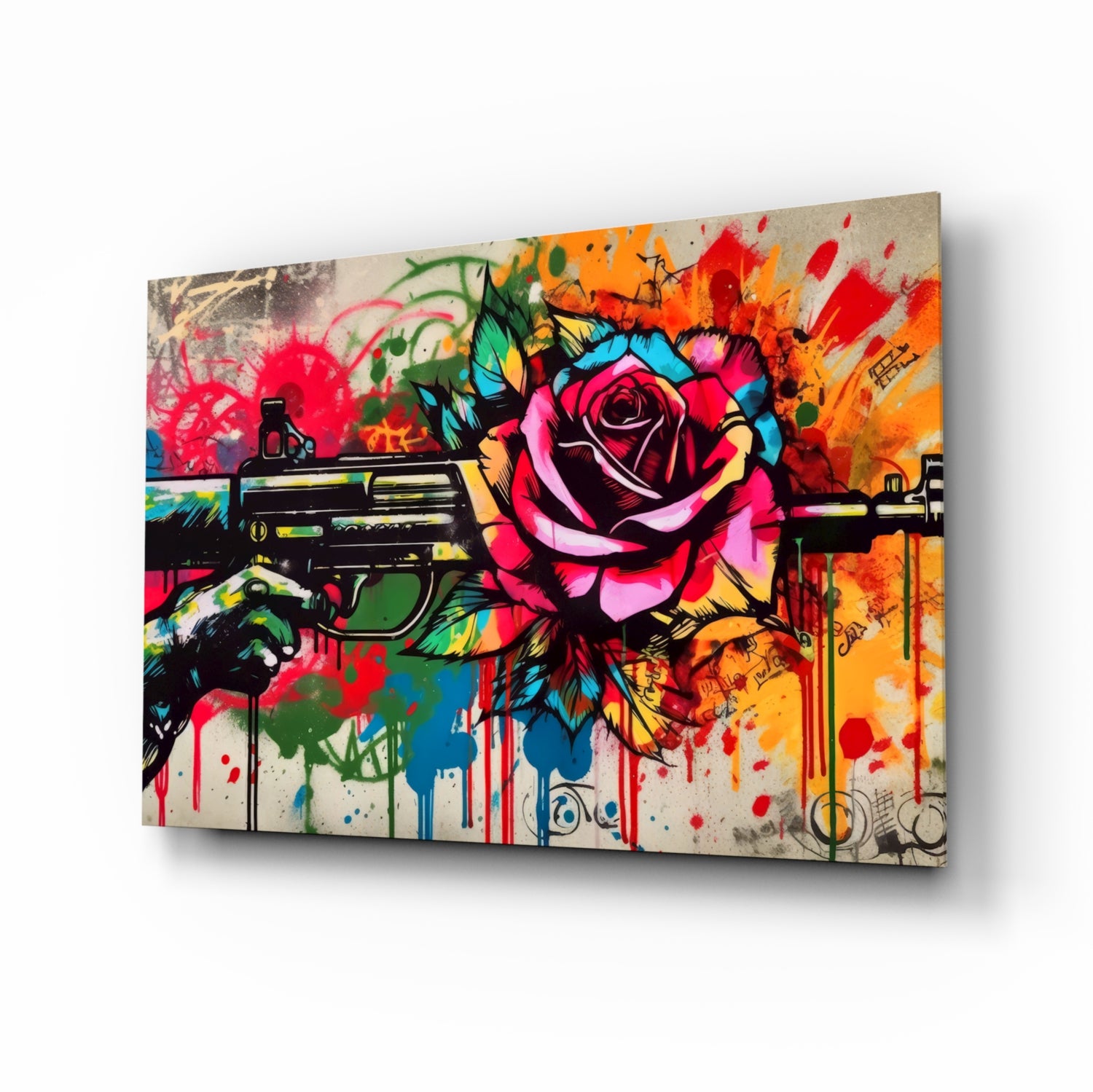 Rose Bullet Glass Wall Art || Designer Collection