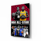 NBA All Star Glass Wall Art || Designer Collection