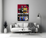 NBA All Star Glass Wall Art || Designer Collection