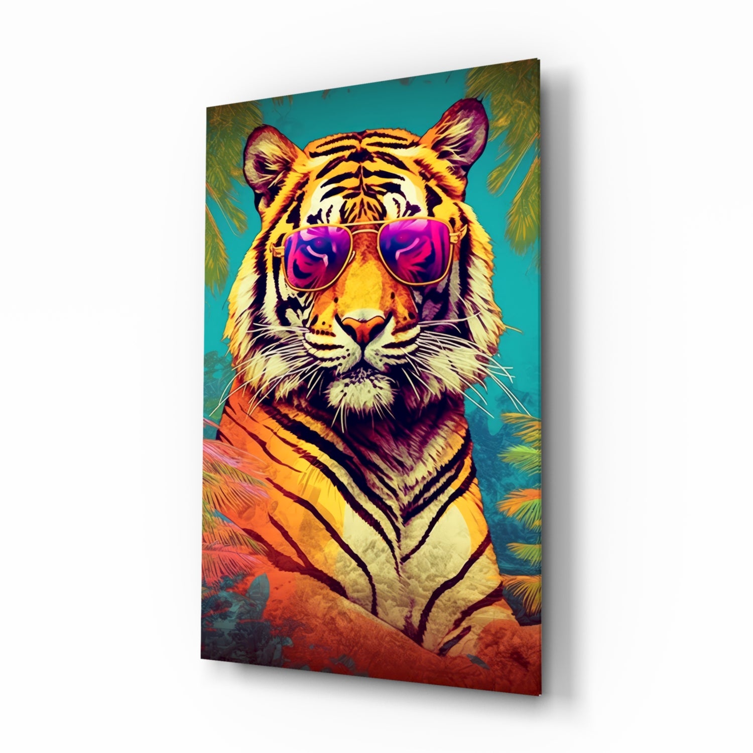 Cool Tiger Glass Wall Art || Designer Collection