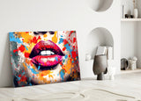 Red Lip Glass Wall Art || Designer Collection