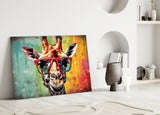 Cool Giraffe Glass Wall Art || Designer Collection