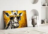 Cool Giraffe Glass Wall Art || Designer Collection