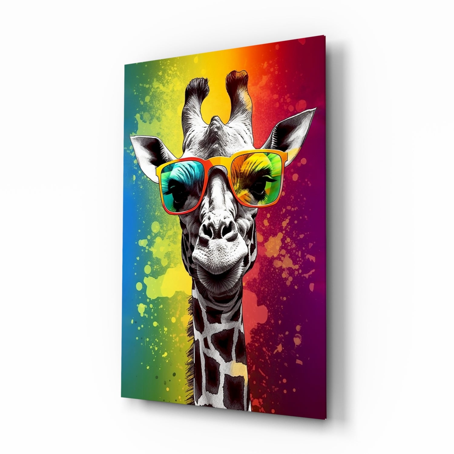 Cool Giraffe Glass Wall Art || Designer Collection