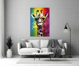 Cool Giraffe Glass Wall Art || Designer Collection